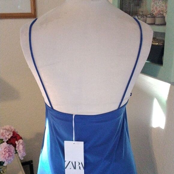 NWT Zara Blue Knit Dress - Picture 6 of 9